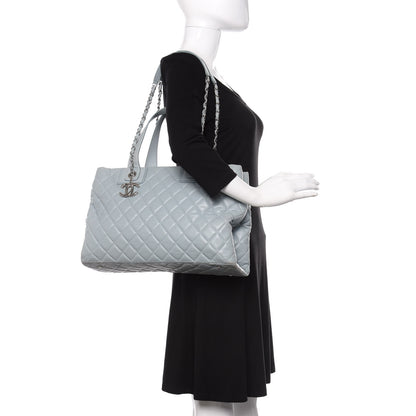 Chanel Lambskin Quilted Daily Shopping Tote Light Blue 2 of 11