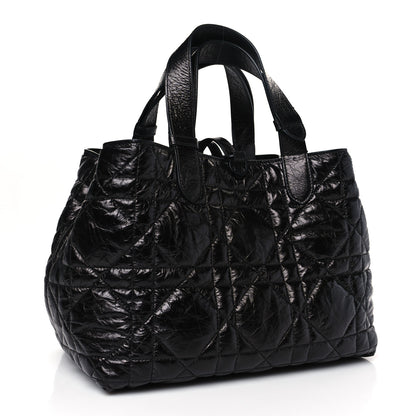 Christian Dior Crinkled Calfskin Cannage Medium Dior Tojours Bag Black 4 of 10