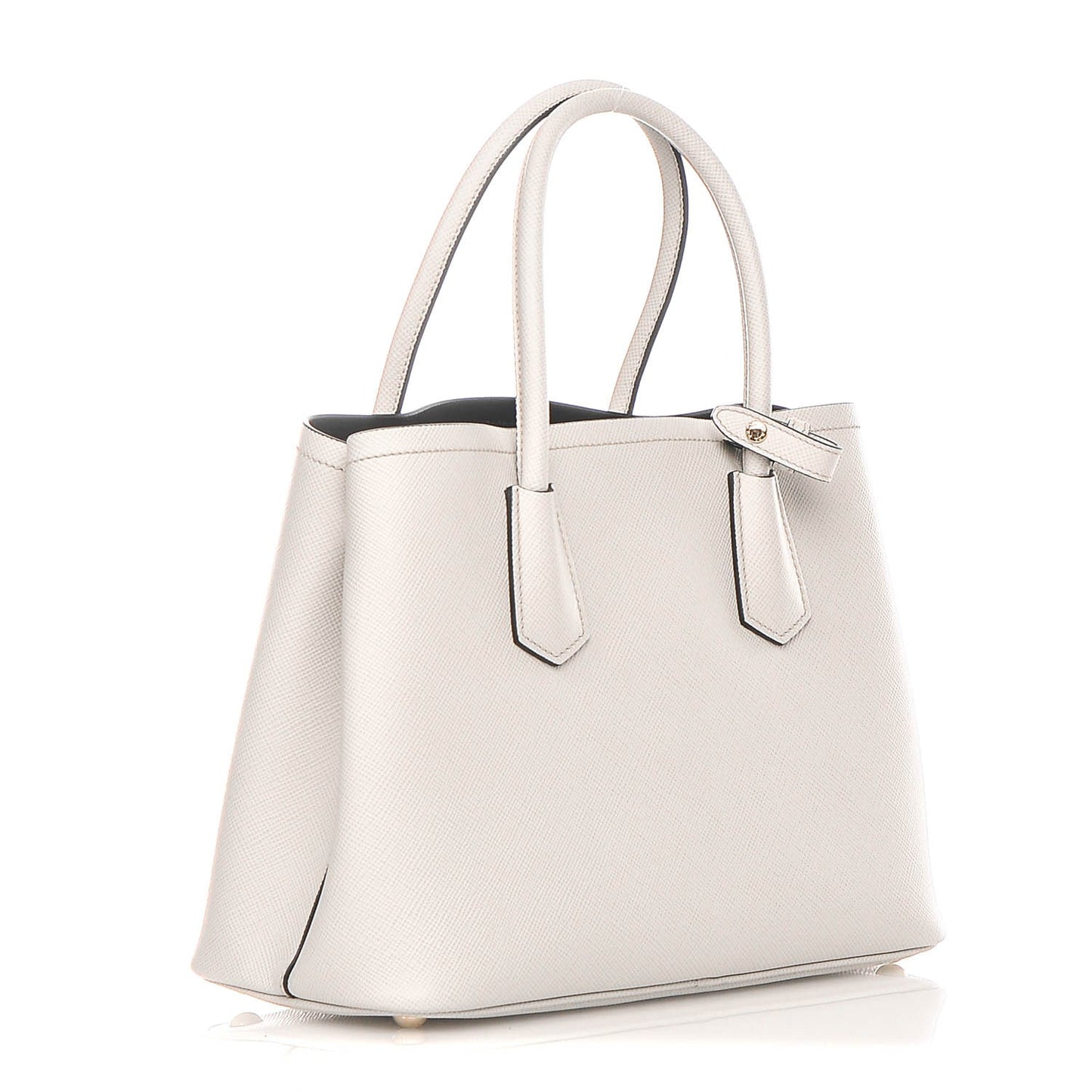 Saffiano Cuir Small Double Bag Talco Nero Black