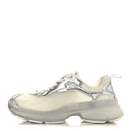 Christian Dior Matte Technical Fabric Mesh Dior Vibe Sneakers 39 White Silver 1 of 8