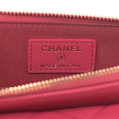 Chanel Caviar Quilted Logo Zip Wallet On Chain WOC Pink 7 of 14