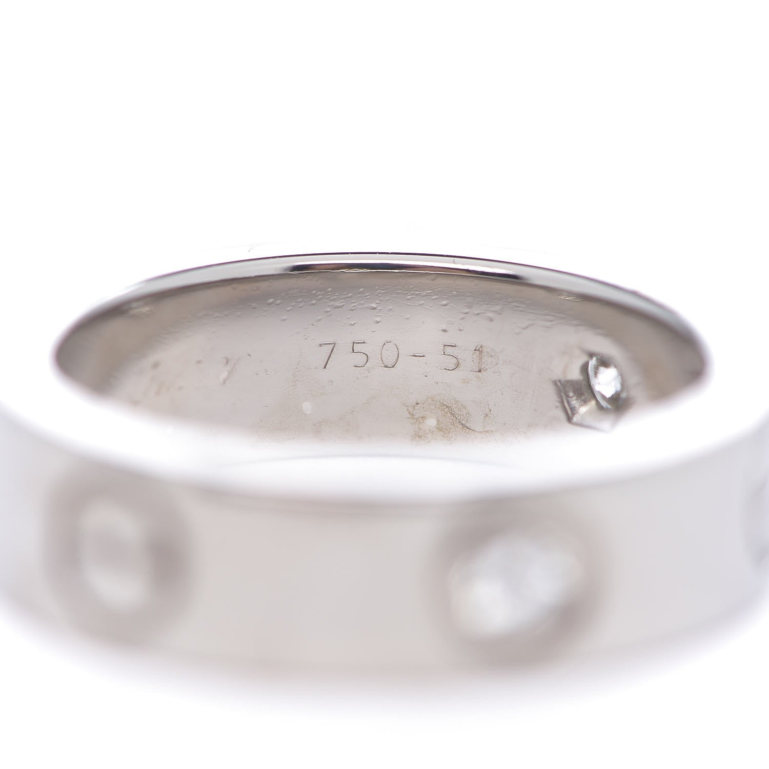 Cartier 18K White Gold 3 Diamond 5.5mm LOVE Ring 51 5.75 5 of 8