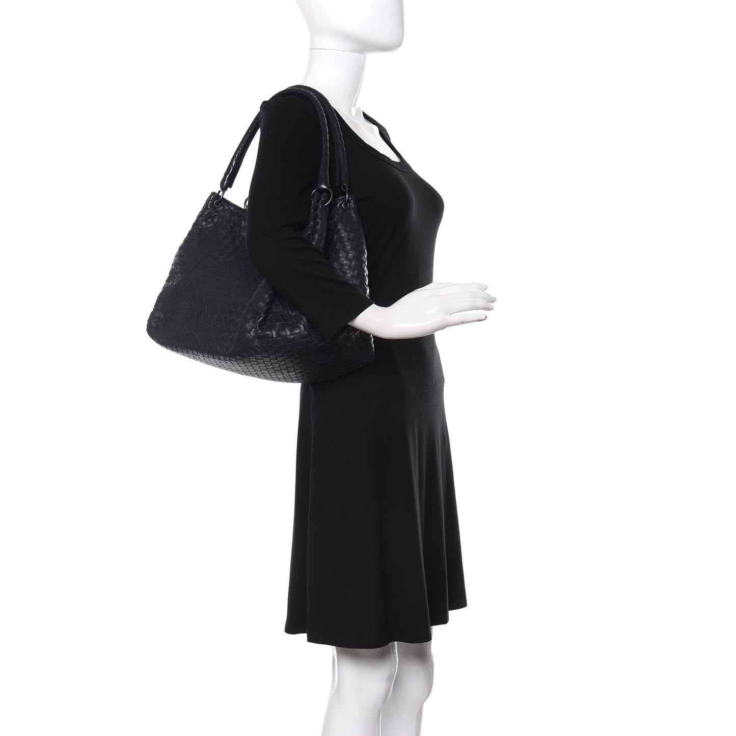 Nappa Intrecciato Shoulder Black