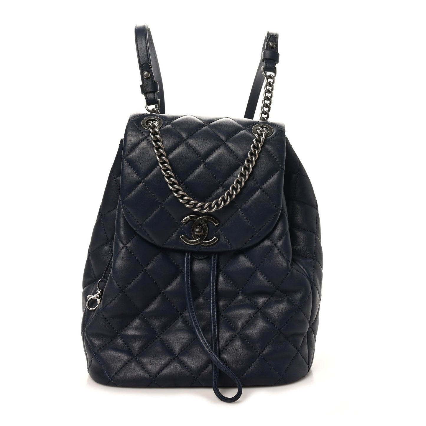 Lambskin Quilted Daily Supple Backpack Blue