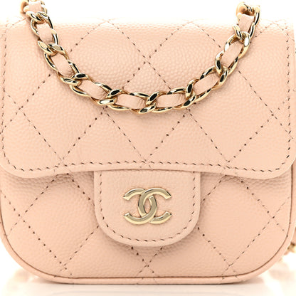 Chanel Caviar Quilted Mini Clutch With Chain Light Beige 9 of 13