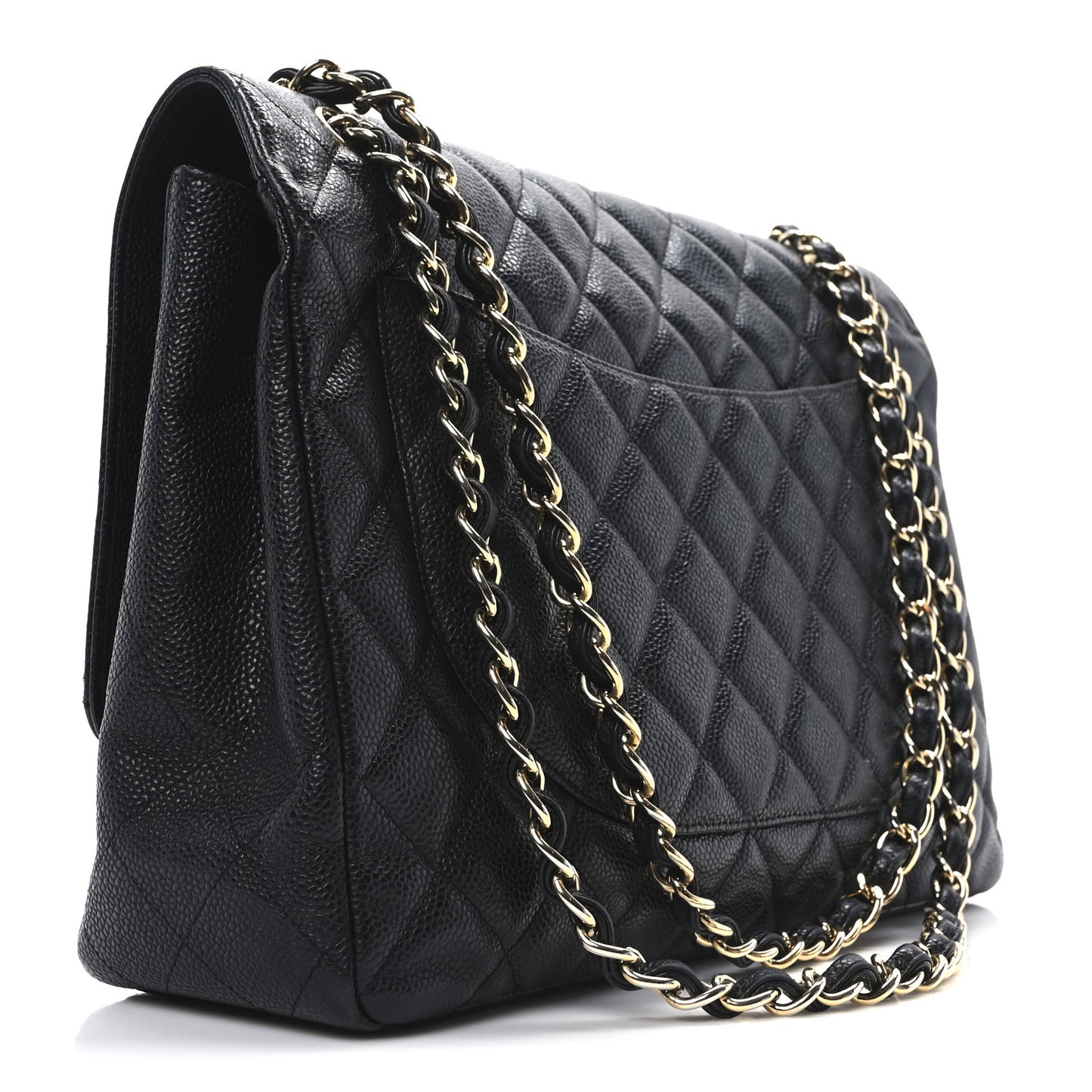 Caviar Quilted Maxi Single Flap Black