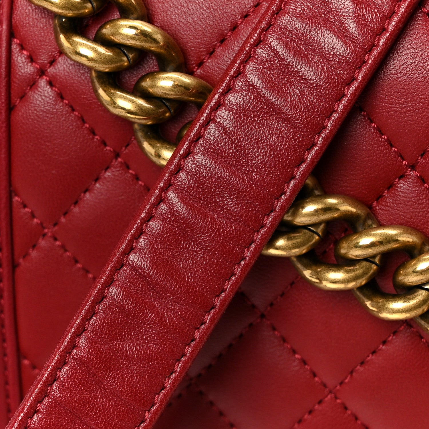 Chanel Lambskin Quilted New Medium Boy Flap Dark Red 11 of 11