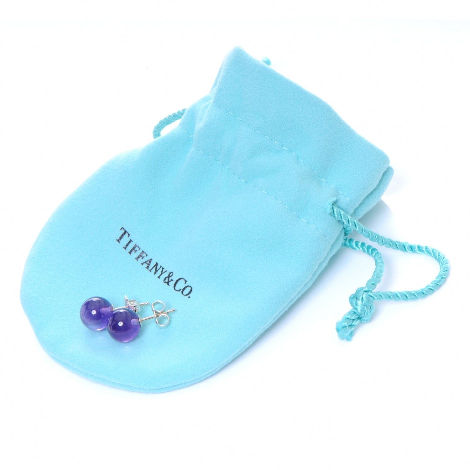 Tiffany Sterling Silver Amethyst Bead Earrings 5 of 5