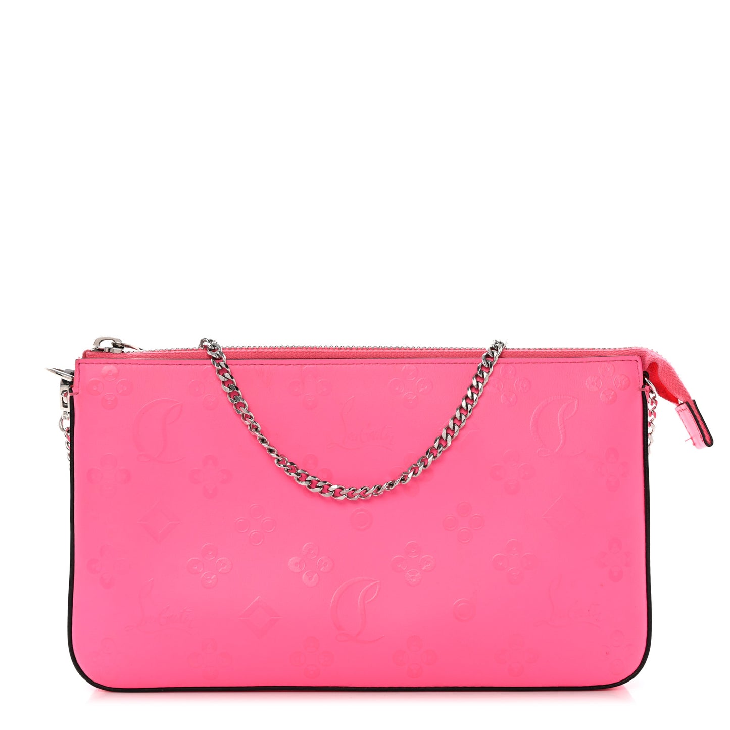 Calfskin Loubila Loubinthesky Chain Clutch Fluo Pink