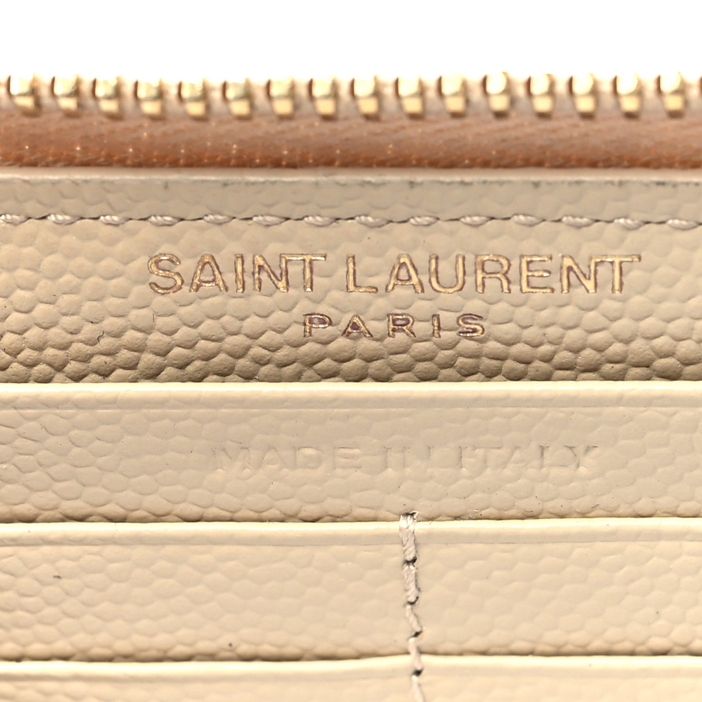 Grain De Poudre Matelasse Chevron Monogram Zip Around Wallet Dark Beige