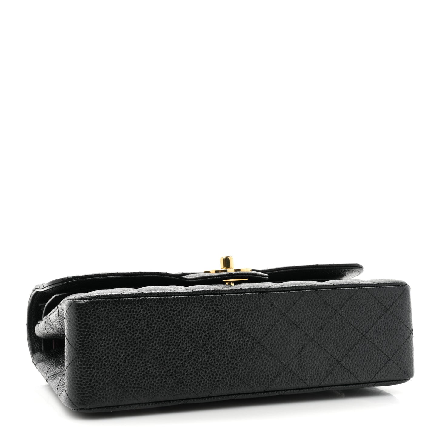Caviar Quilted Small Double Flap Black