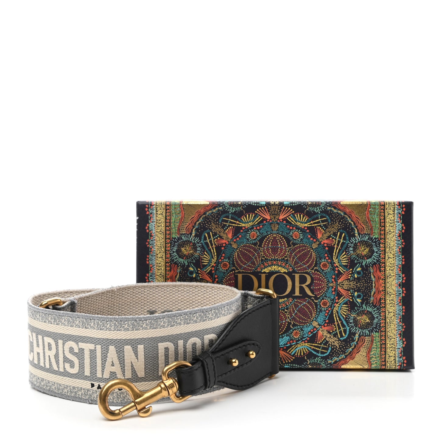 Canvas Embroidered Shoulder Strap Grey