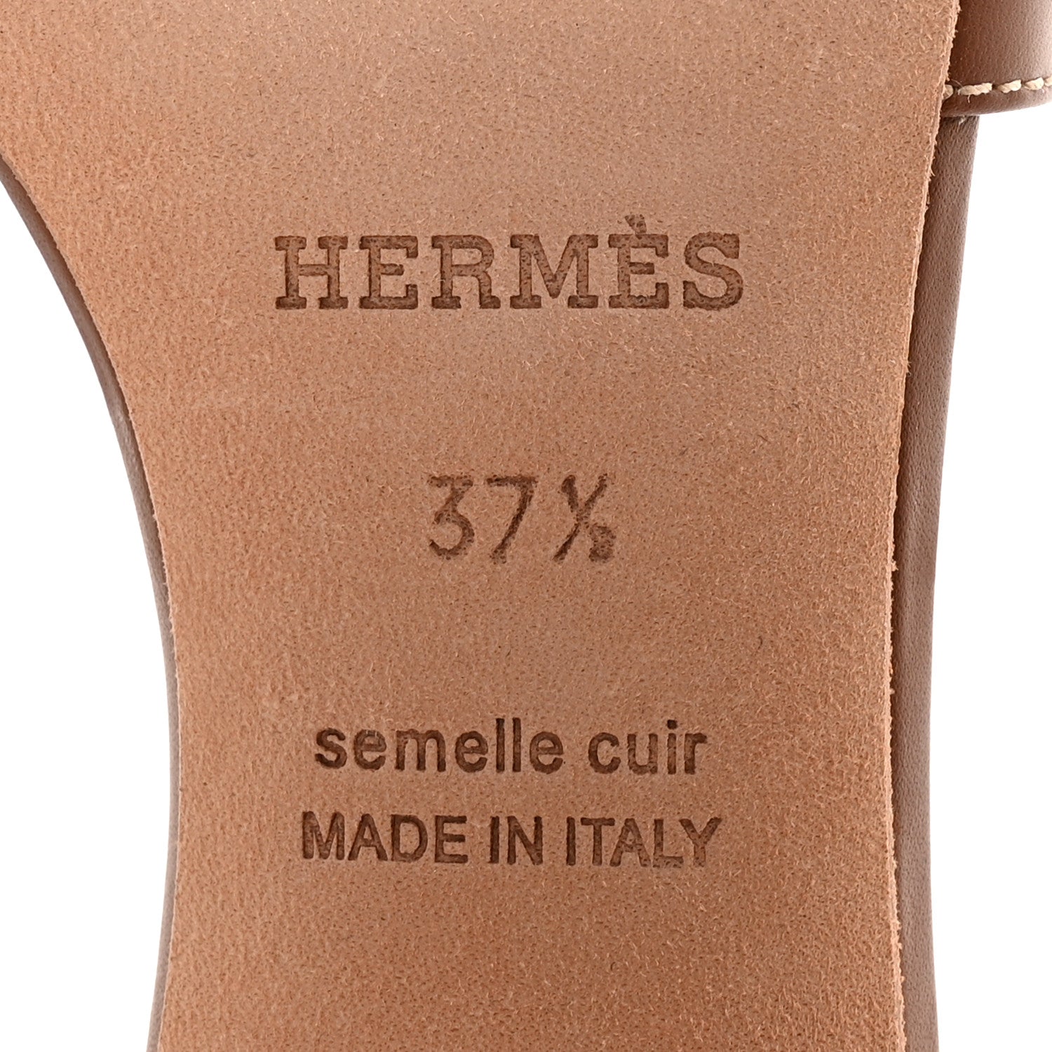 Hermes Calfskin Oasis Sandals 37.5 Gold 6 of 14