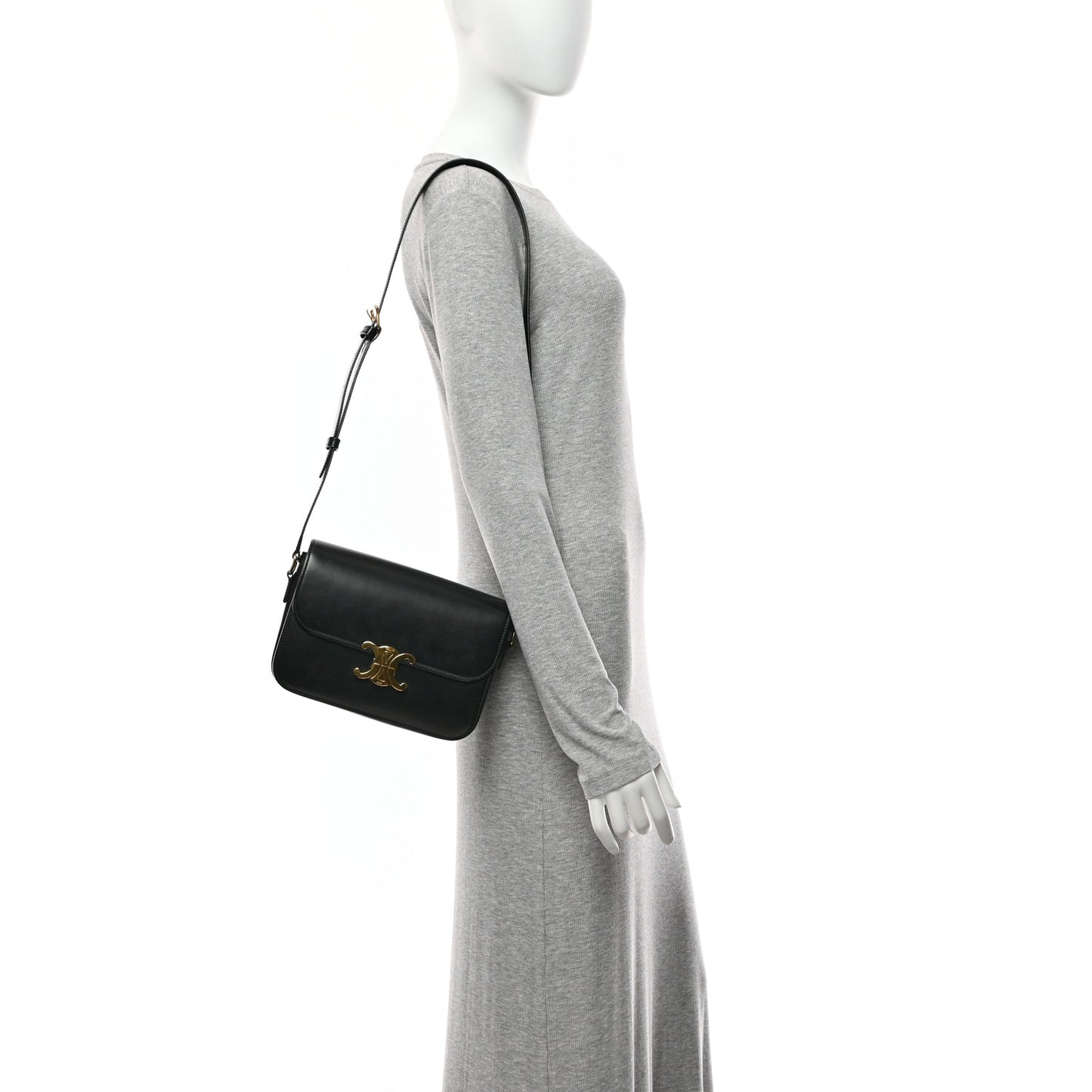 Shiny Calfskin Medium Triomphe Black