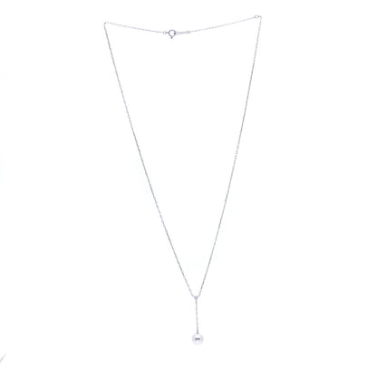 Mikimoto 18K White Gold Akoya Pearl Diamond Drop Pendant Necklace 3 of 7
