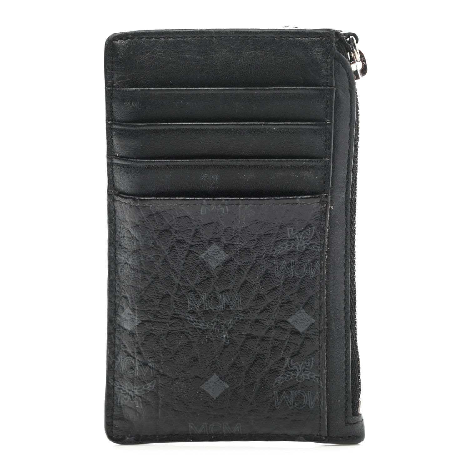 MCM Visetos Lanyard Card Holder Black 1 of 12