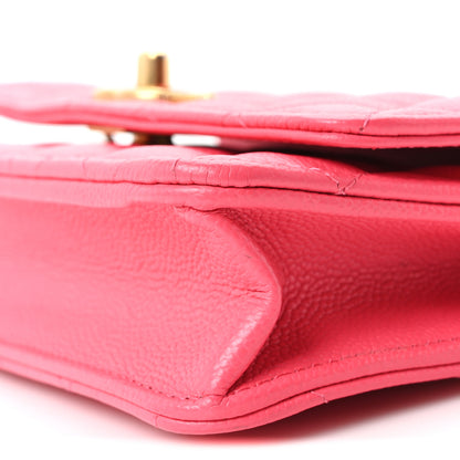 Chanel Caviar Quilted Sweetheart Wallet On Chain WOC Fuchsia 11 of 12