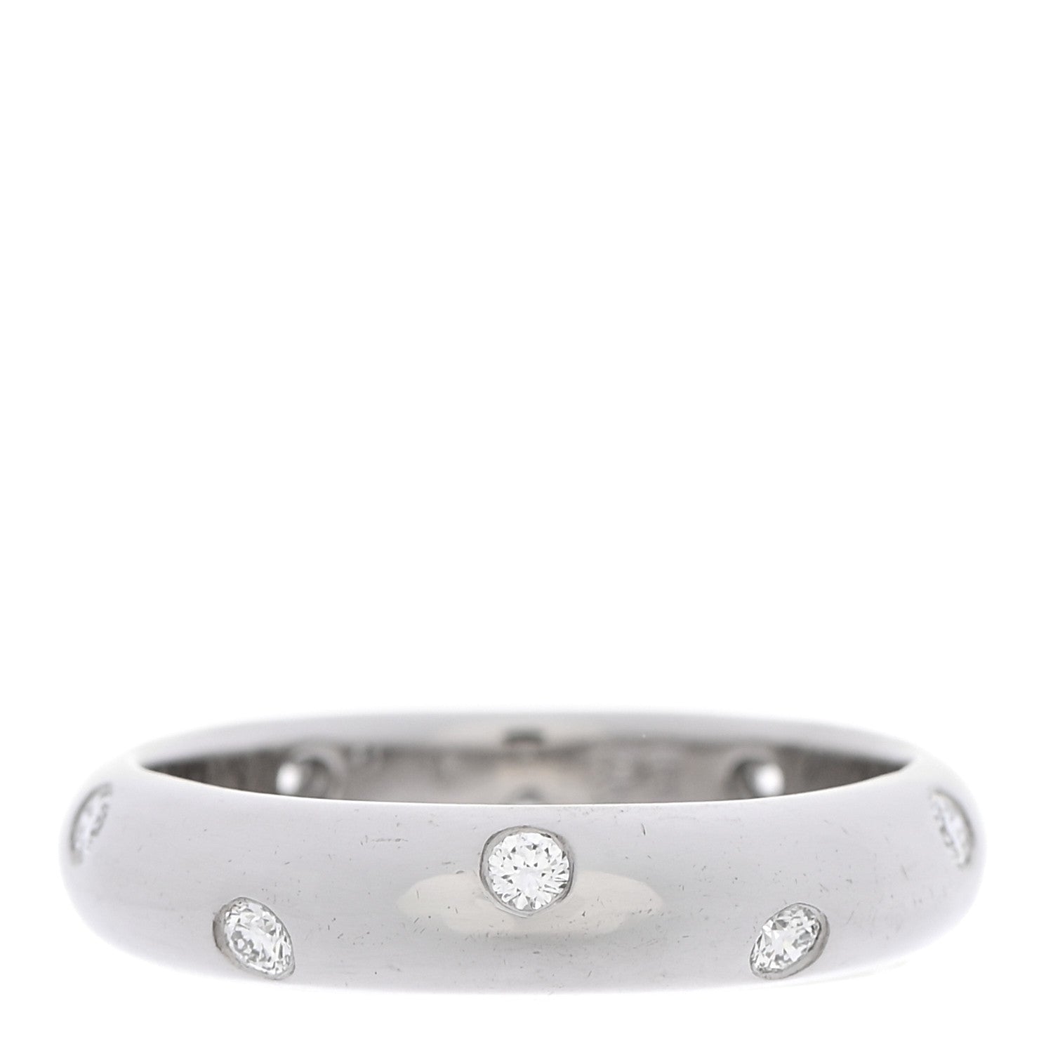 Tiffany Platinum Diamond 4mm Etoile Band Ring 53 6.5 1 of 5