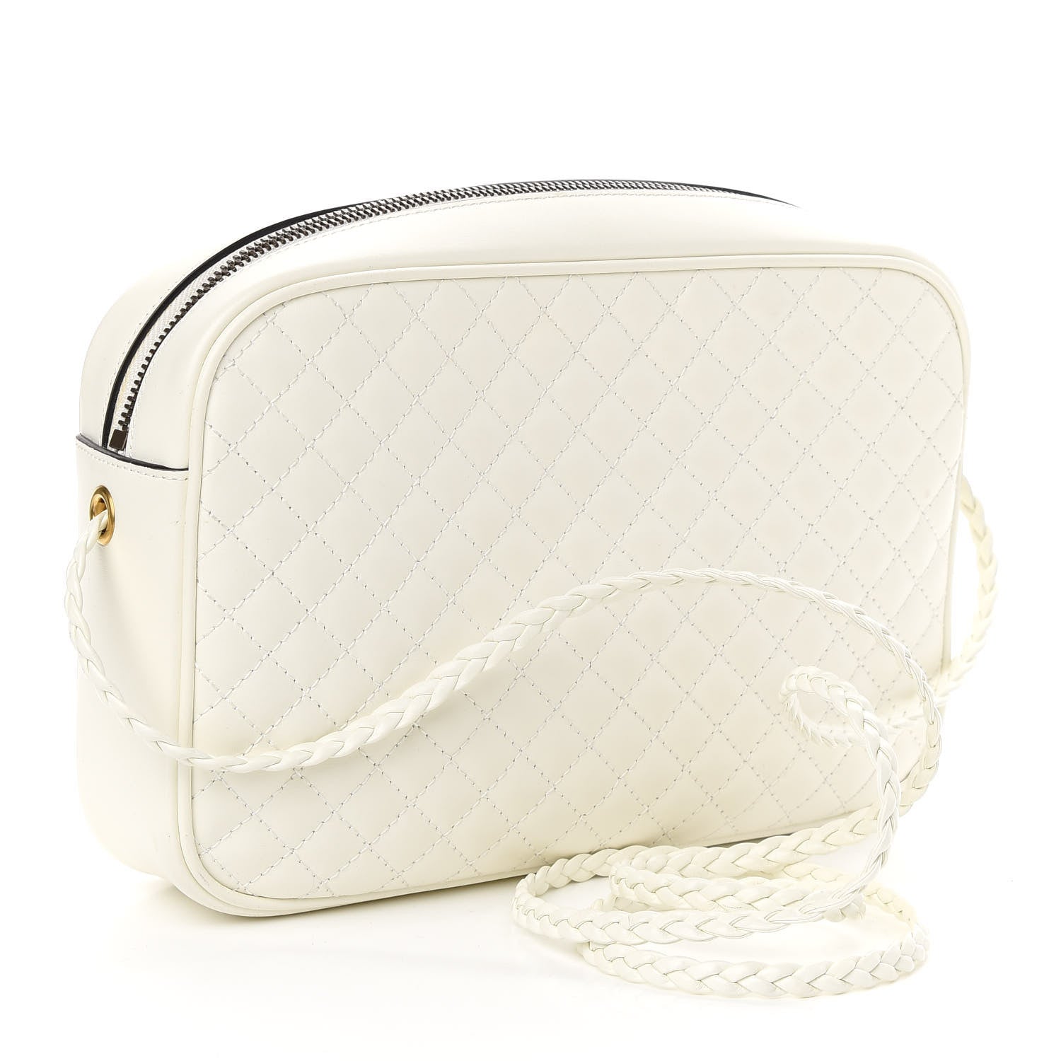 Gucci Calfskin Web Trapuntata Small Shoulder Bag Off White 3 of 11