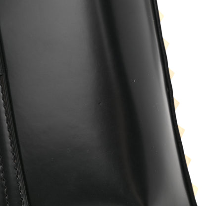 Valentino Garavani Brushed Calfskin Rockstud Flip Lock Chain Shoulder Bag Black 12 of 14