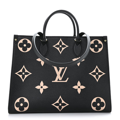 Louis Vuitton Empreinte Monogram Giant Onthego MM Black Beige 1 of 8