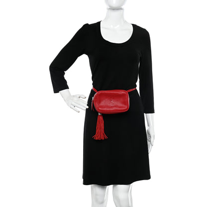 Saint Laurent Lambskin Monogram Lou Belt Bag Red 2 of 10