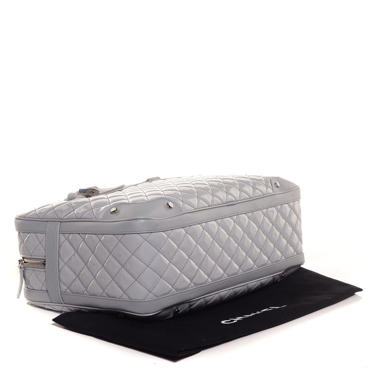 Vinyl Calfskin Viaggio Travel Bag Light Grey