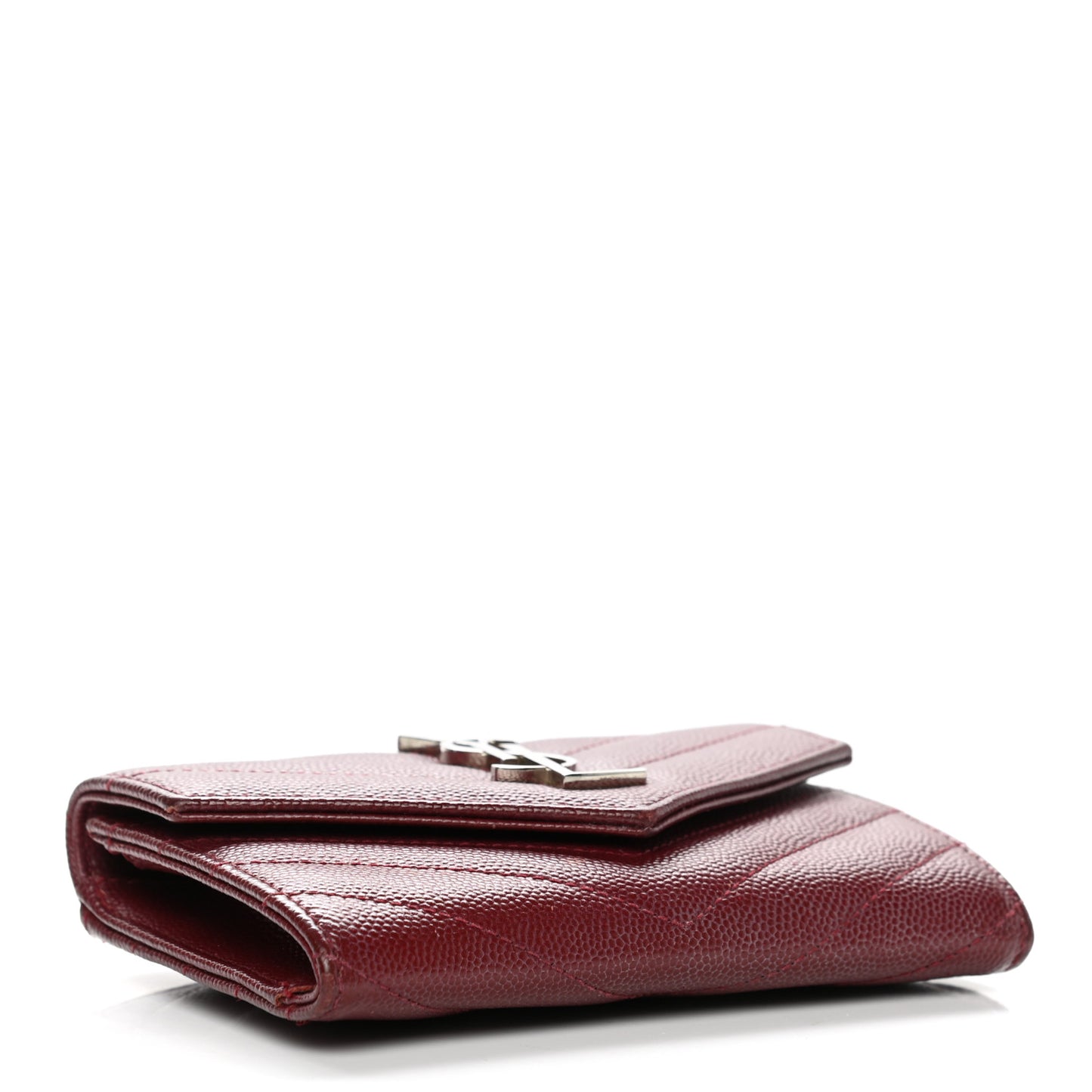 Grain De Poudre Matelasse Chevron Small Monogram Envelope Wallet Bordeaux
