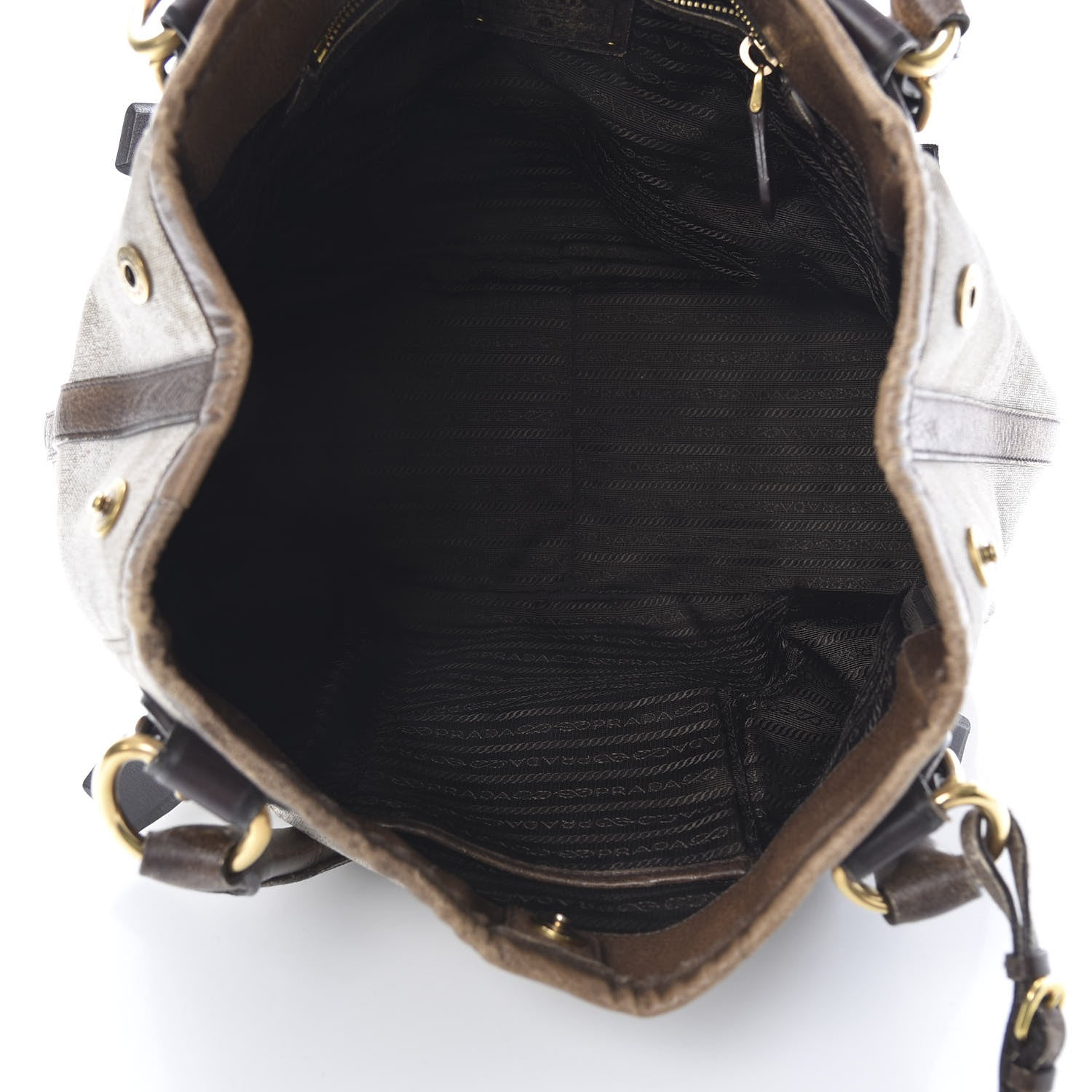 Prada Jacquard Logo Tote Bruciato Cera 5 of 21