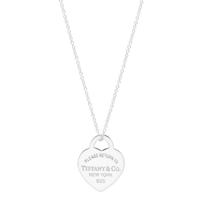 Tiffany Sterling Silver Small Return to Tiffany Heart Pendant Necklace 1 of 7