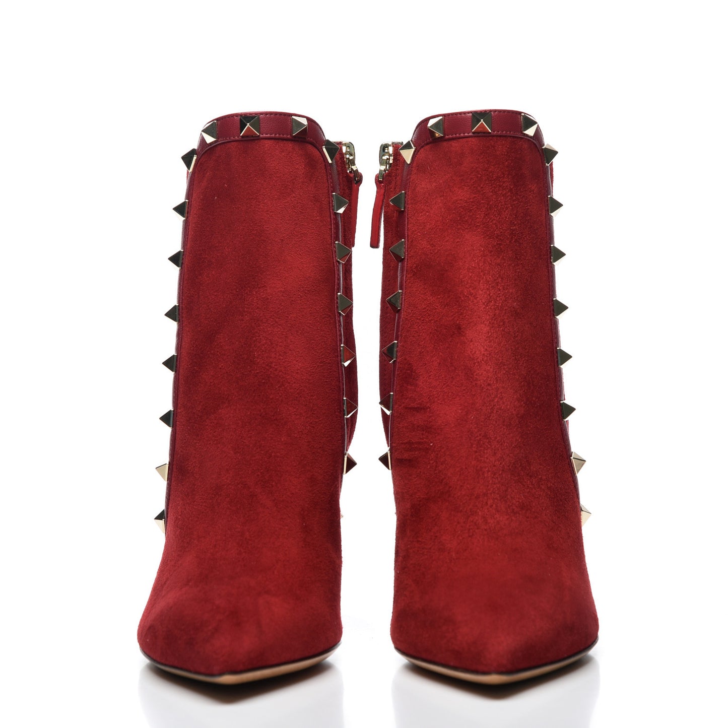 Suede Rockstud 85mm Ankle Booties 37 Rubino