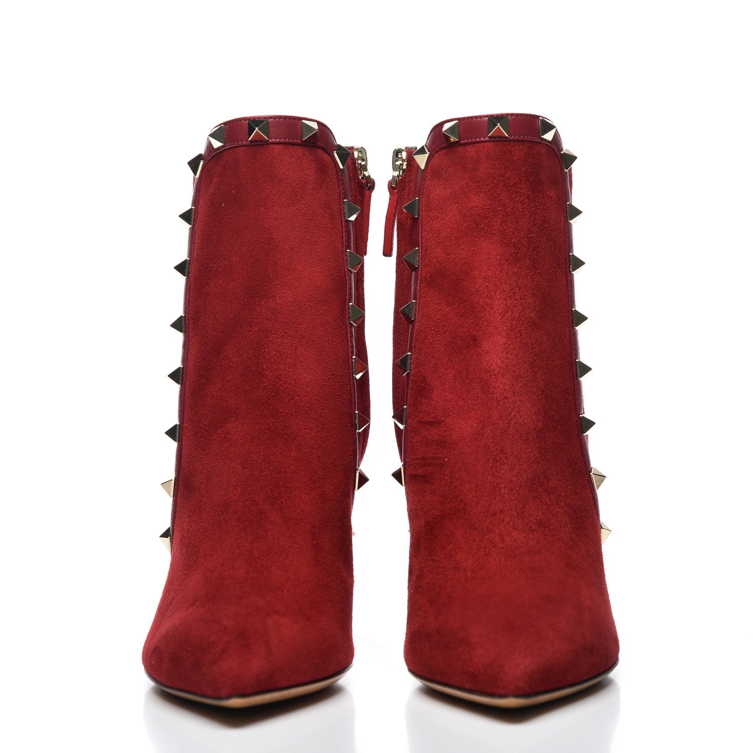 Valentino Garavani Suede Rockstud 85mm Ankle Booties 37 Rubino 3 of 10