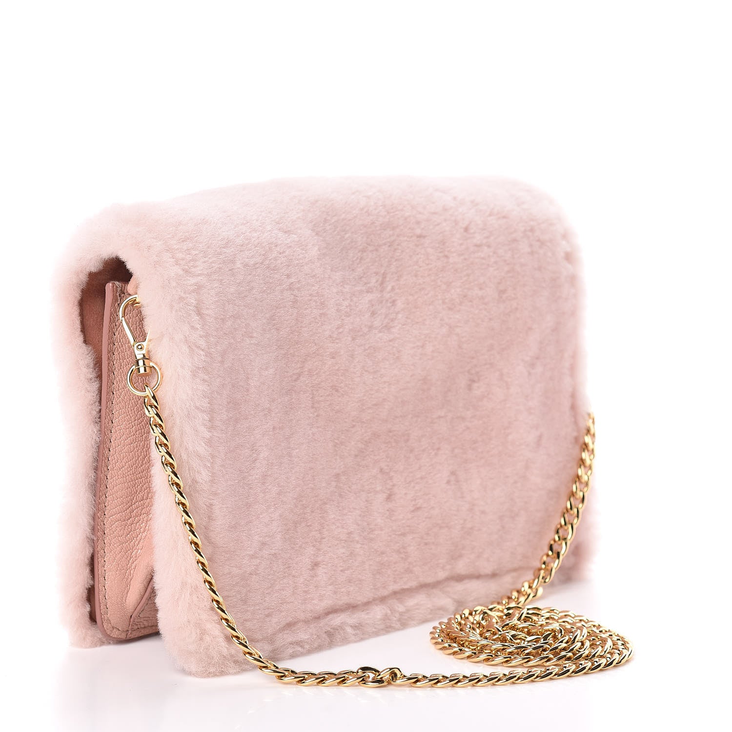 Miu Miu Shearling Goatskin Shoulder Bag 3 of 11