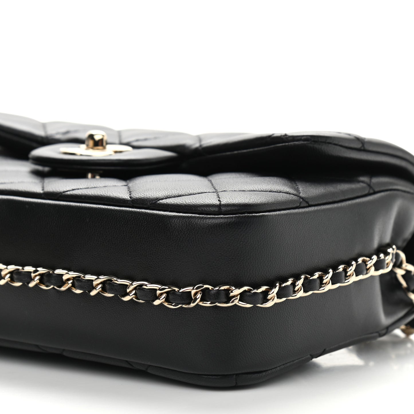 Lambskin Quilted Small My Precious Flap Black