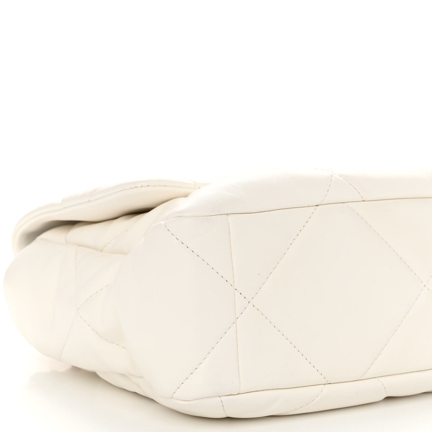 Lambskin Quilted Large Chanel 19 Flap White