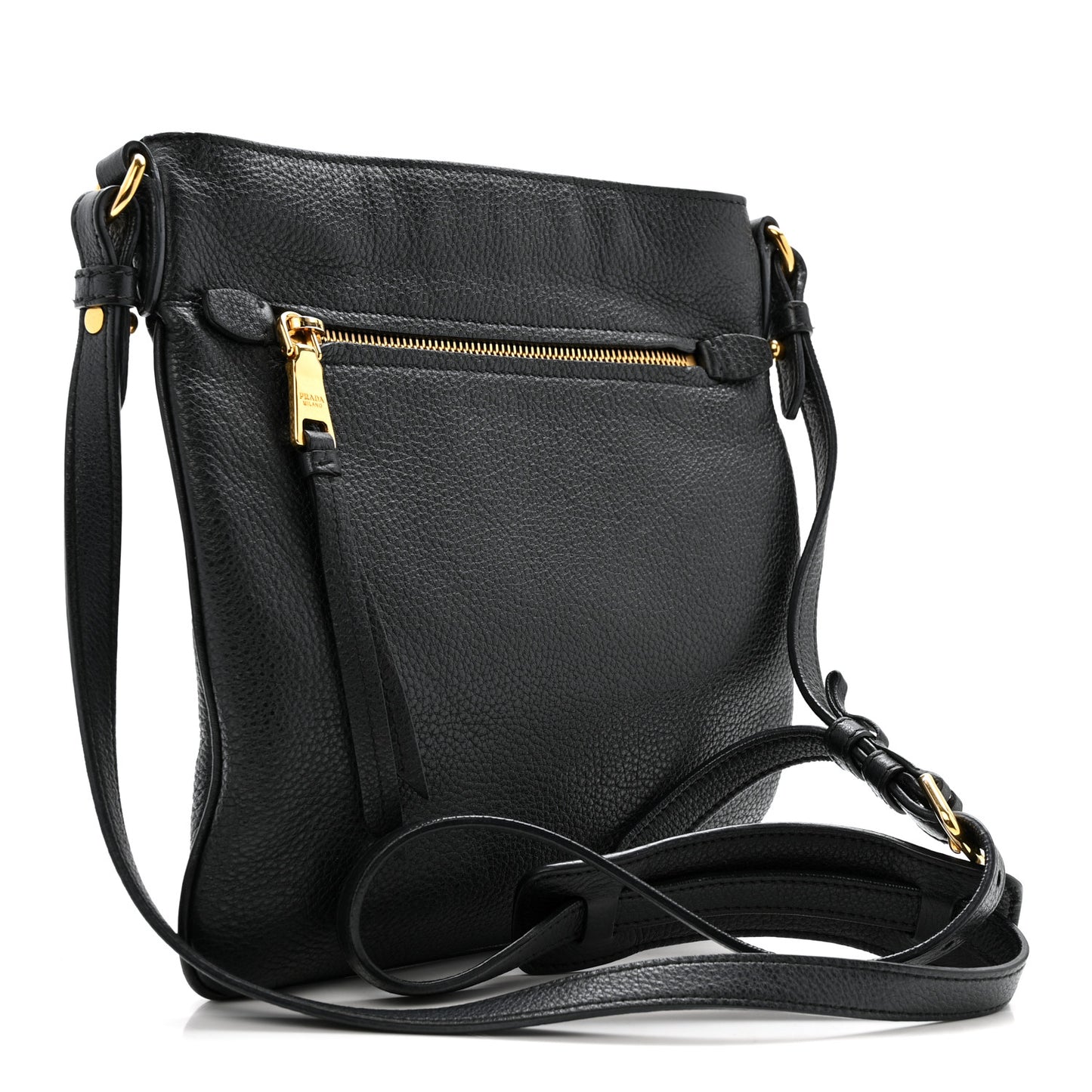 Vitello Daino Crossbody Bag Black