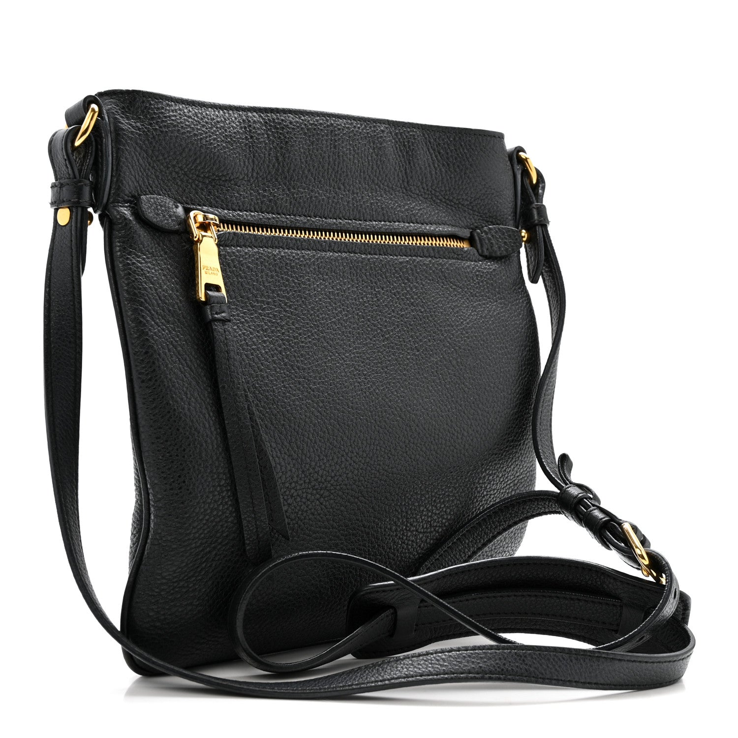 Prada Vitello Daino Crossbody Bag Black 3 of 13
