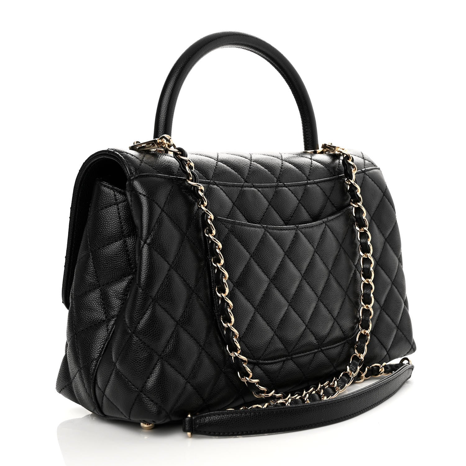 Chanel Caviar Quilted Small Coco Handle Flap Black 3 of 12