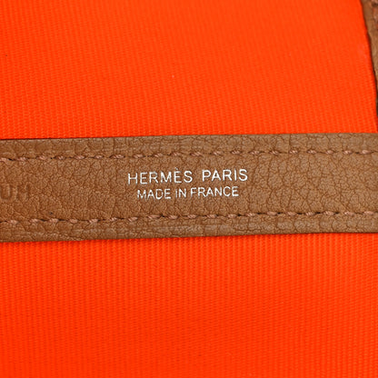 Hermes Toile Militaire Vache Country Garden Party 36 MM Orange Chai 6 of 8