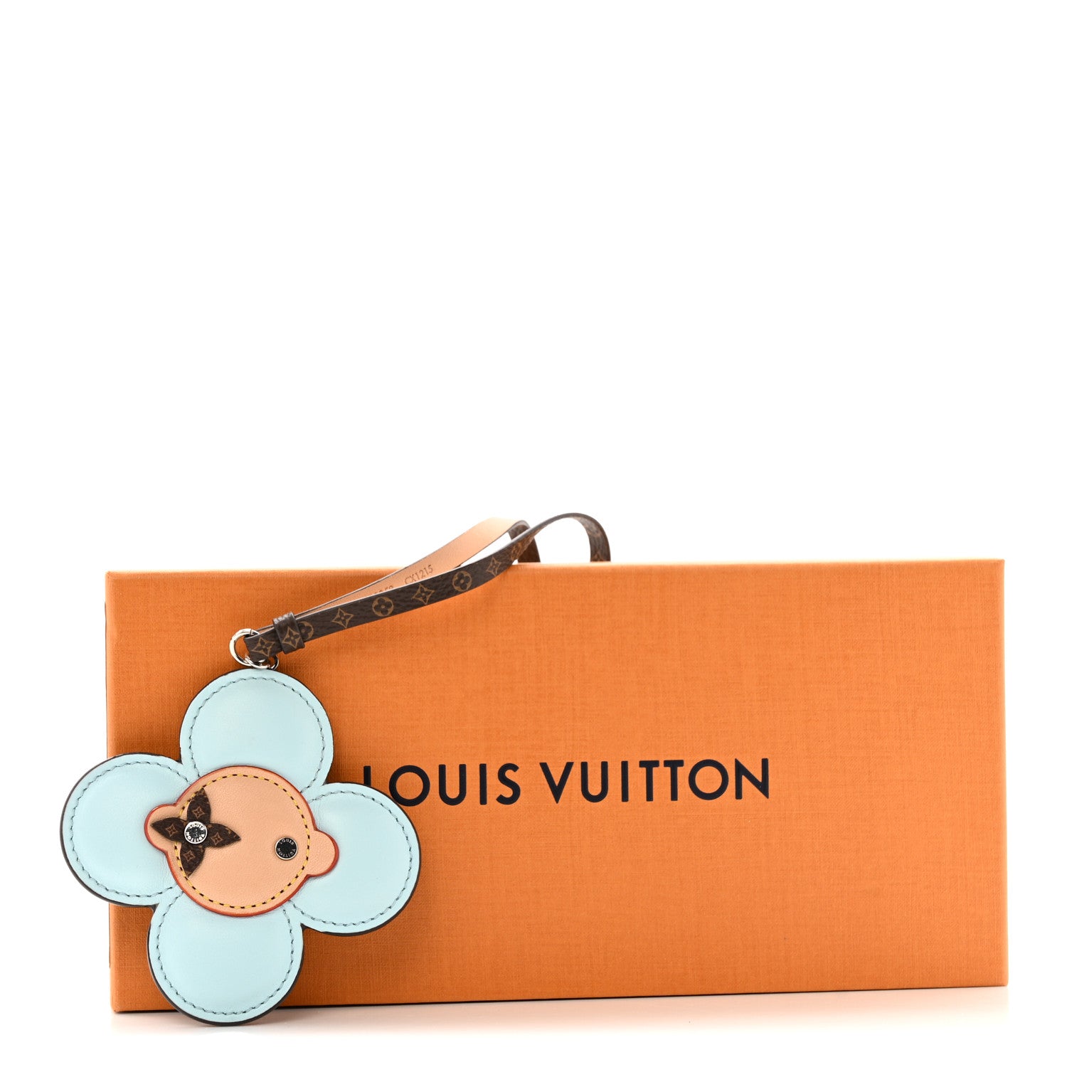 Louis Vuitton Calfskin Monogram Vivienne Strap Bag Charm Light Blue 6 of 6