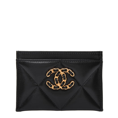 Chanel Lambskin Quilted Chanel 19 Card Holder Black 1 of 14
