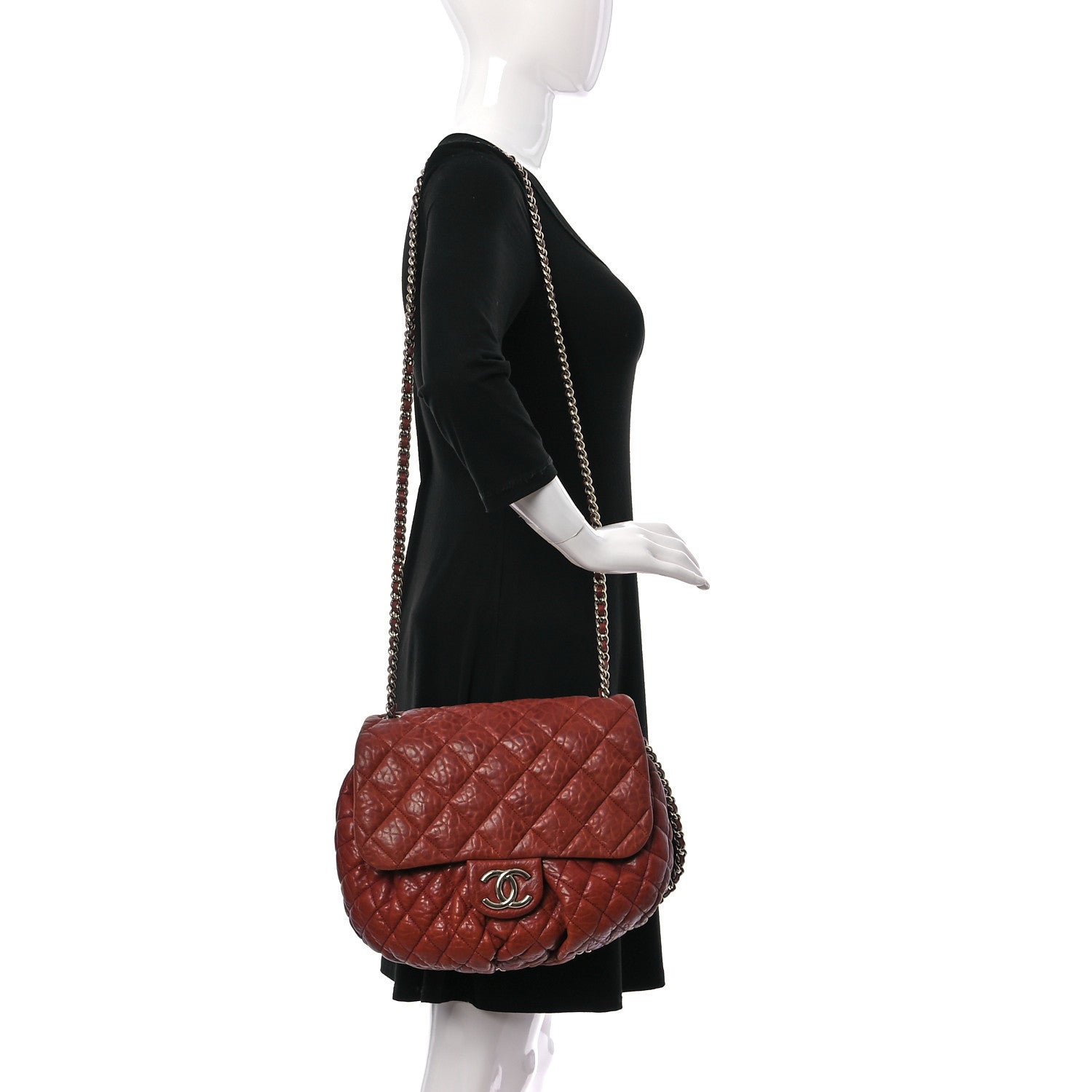 Chanel Washed Lambskin Quilted Medium Chain Around Messenger Brown 2 of 12