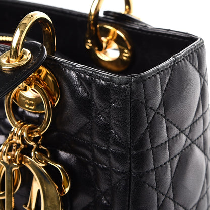 Christian Dior Lambskin Cannage Medium Lady Dior Black 12 of 14