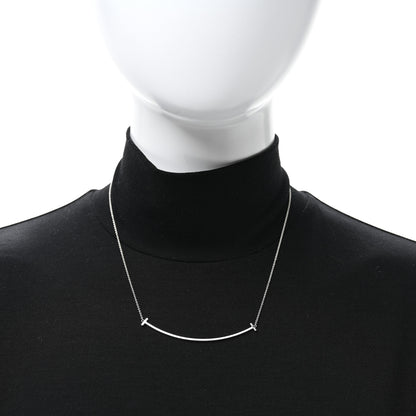 Tiffany Sterling Silver Large T Smile Pendant Necklace 3 of 5