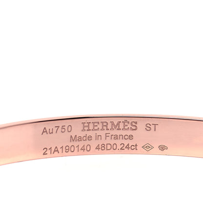 Hermes 18K Rose Gold Diamond PM Collier De Chien Bracelet ST 7 of 10