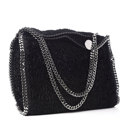 Stella McCartney Crushed Velvet Small Falabella Tote Black 3 of 11