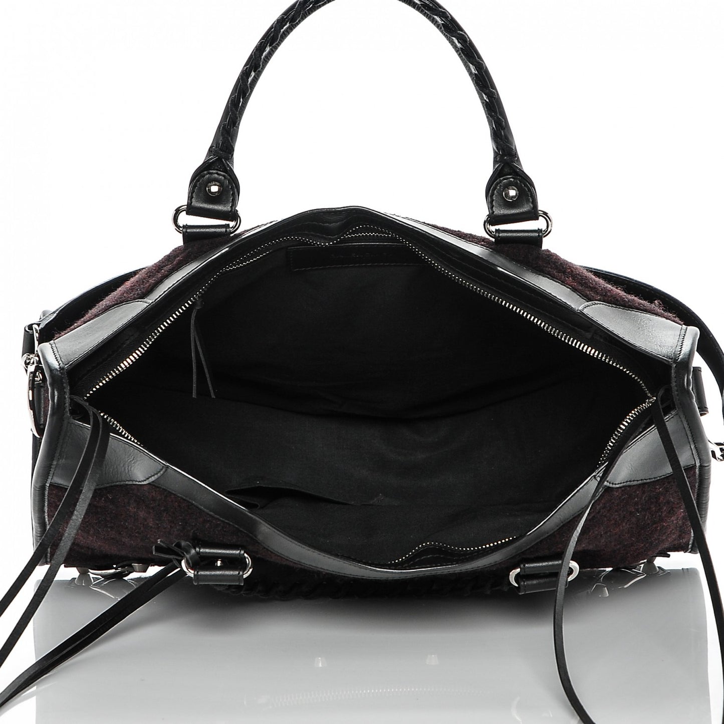 Calfskin Wool Classic Silver Hardware City Bordeaux