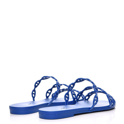Hermes Rubber Chaine d'Ancre Rivage Sandals 38 Bleu Smalt 4 of 8