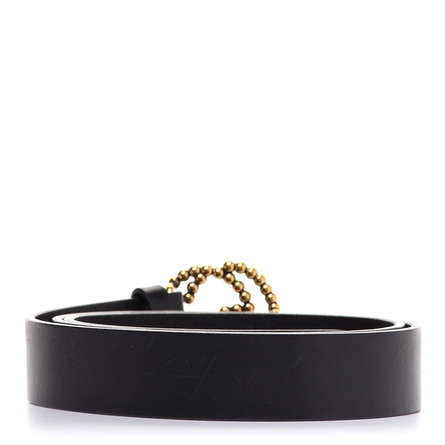 Gucci Margaux Calfskin Studded Interlocking G 30mm Belt 90 36 Black 2 of 6