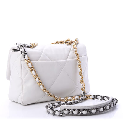 Chanel Goatskin Quilted Medium 19 Flap White 3 of 11